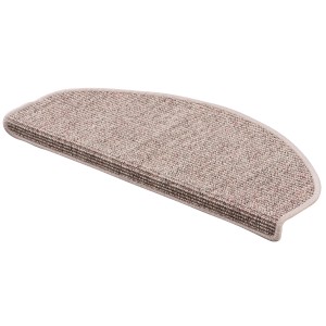 Pergamon Natur Sisal Stufenmatte, Kies, 18x56cm. Treppenschoner aus Sisal im 15er-Set.