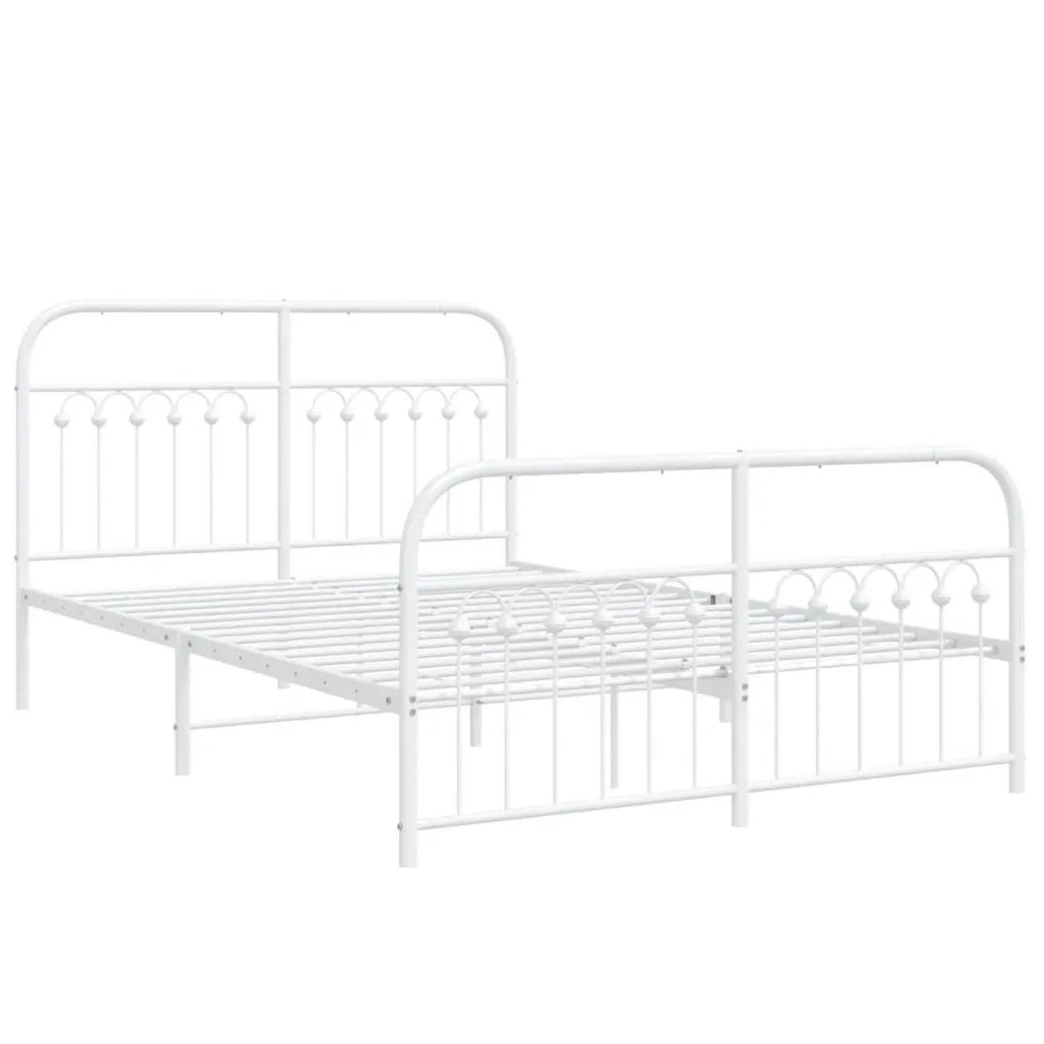 vidaXL Bettgestell mit Kopf- und Fußteil Metall Weiß 140x190 cm 376667 günstig online kaufen