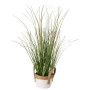 Boltze Topfpflanze Gras im weißen Topf mit Jute-Details, eine dekorative Kunstpflanze für Ihr Zuhause.