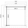 Grundriss Lasita Gartenhaus Buffalo 275 Carbongrau, Maße 275x275 cm.