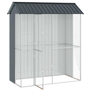vidaXL Vogelkäfig Anthrazit 215 x 110 x 247 cm Verzinkter Stahl 3325172