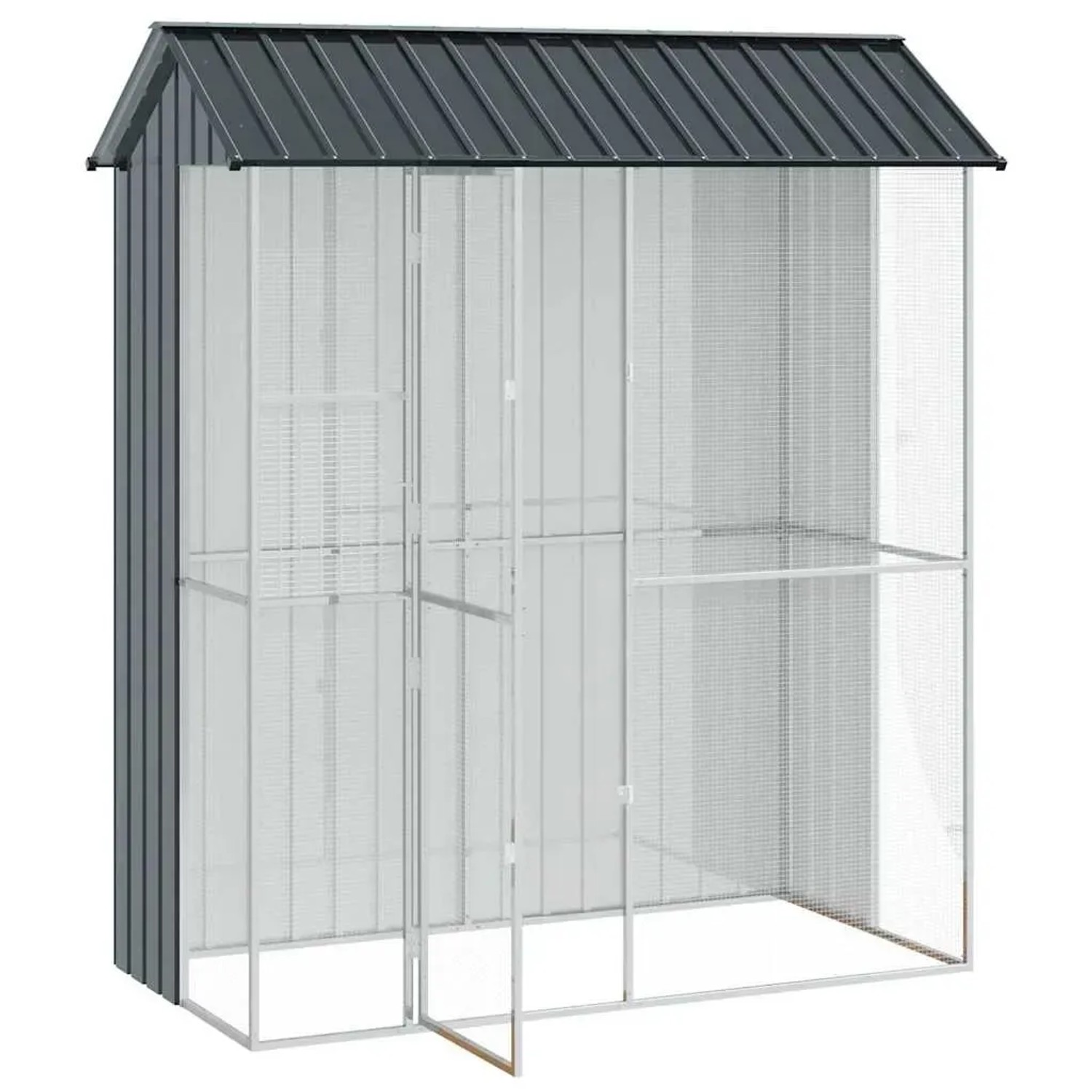 vidaXL Vogelkäfig Anthrazit 215 x 110 x 247 cm Verzinkter Stahl 3325172_3