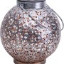 Näve LED-Solarleuchte, Silber, 2er-Set, 18 cm, mit Blumenmuster für Garten und Tisch.