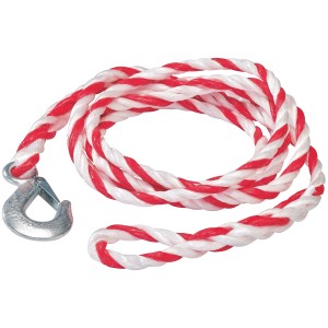 OBI Abschleppseil 2 t, rot-weiß, mit Haken. Pannenhilfe für Autos.