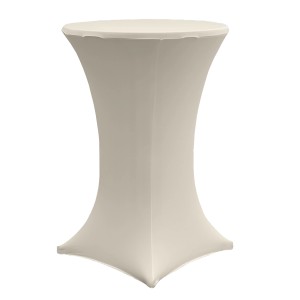 Beige TRUTZHOLM Stehtischhusse Stretch, passend für 70cm Tische, ideal für Events und Feiern.