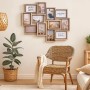Kobolo Mehrfachbilderrahmen aus Holz, grau-natur, für 12 Fotos als stilvolle Wandcollage. Ideal für Wohnzimmer.