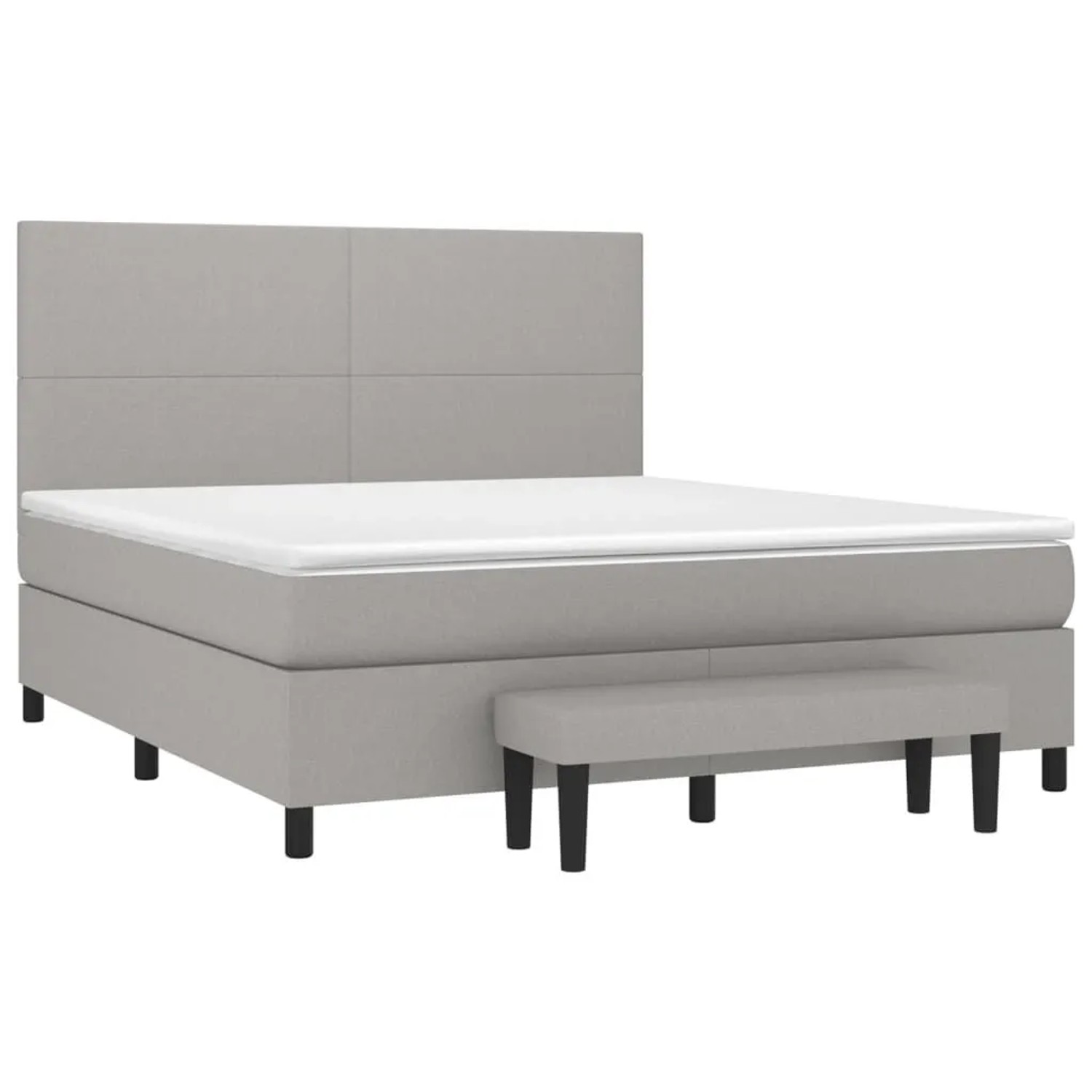 vidaXL Boxspringbett mit Matratze Hellgrau 180x200 cm Stoff 3136453 günstig online kaufen