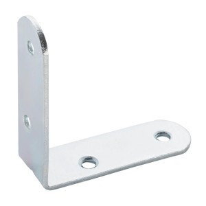 SOTECH 10 x Winkelverbinder 60 x 60 x 19 x 2 mm Abgerundet Stahl Verzinkt Lochung Gesenkt mit Sicke