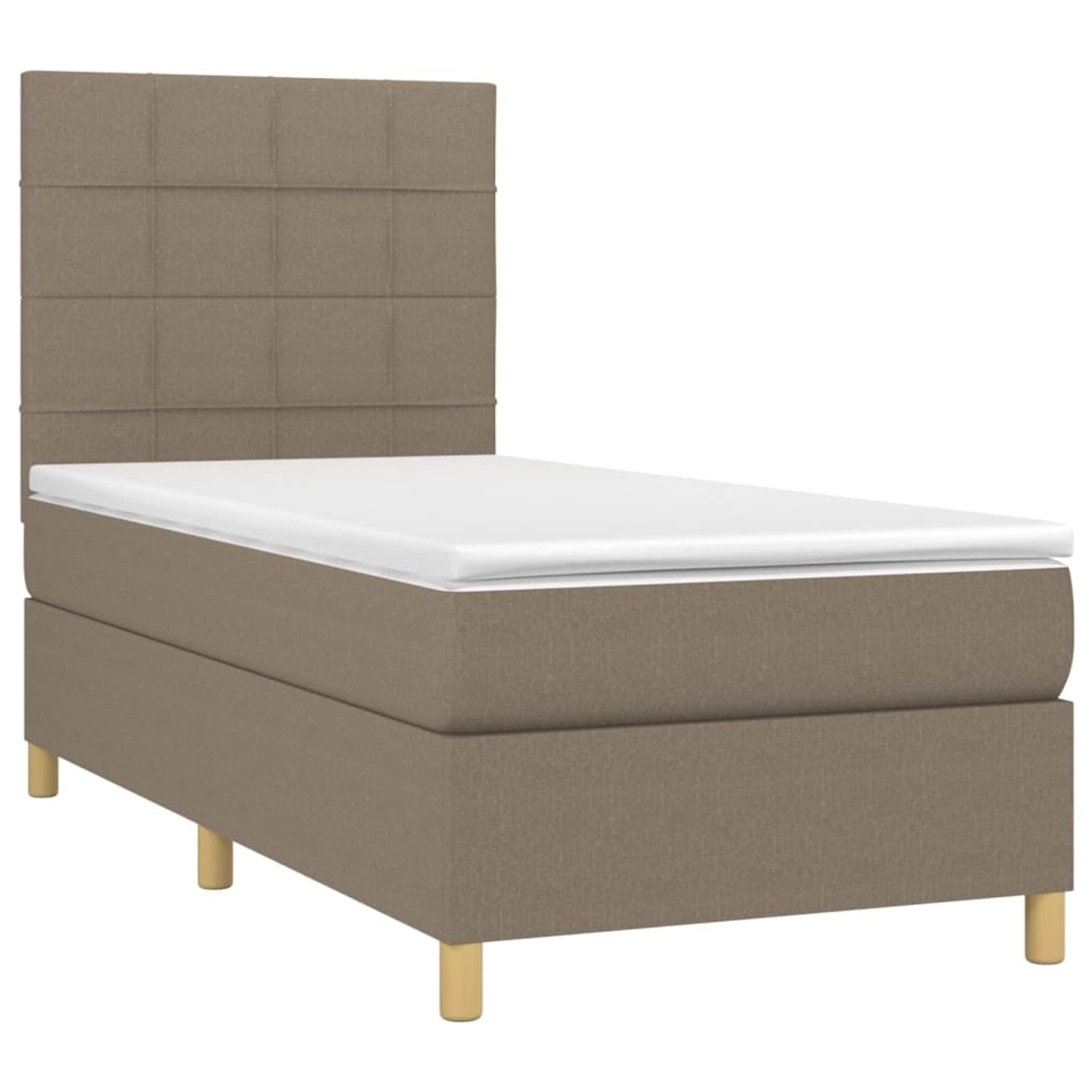 vidaXL Boxspringbett mit Matratze & LED Taupe 80x200 cm Stoff 3135393