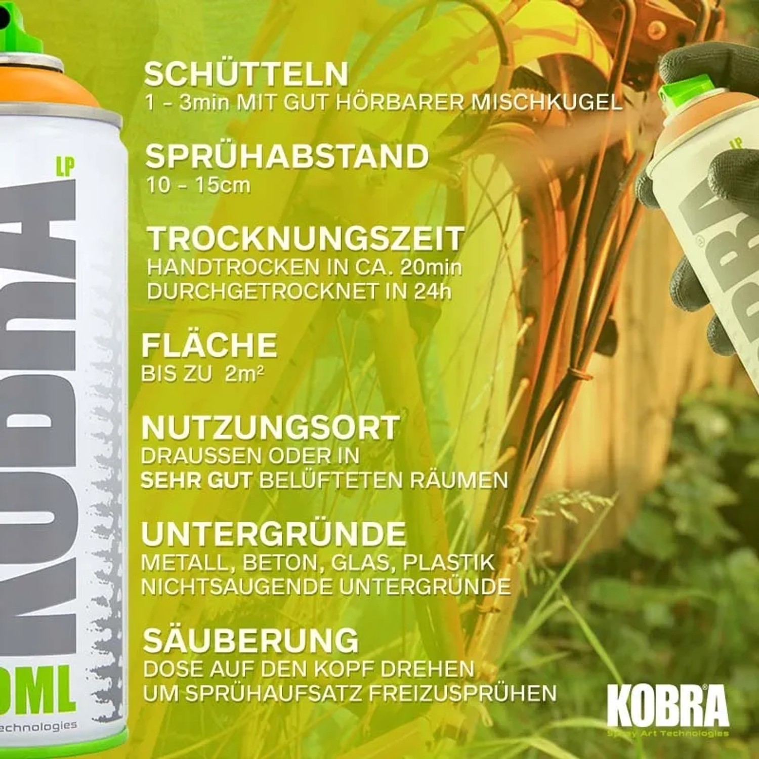 Kobra LP Buntlack Spray Altweiss Matt, 400ml Dose. Ideal zum Lackieren von Oberflächen im Innen- und Außenbereich.