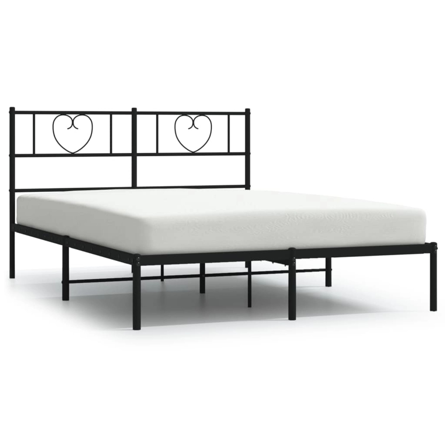 vidaXL Bettgestell mit Kopfteil Metall Schwarz 120x190 cm 355460 günstig online kaufen