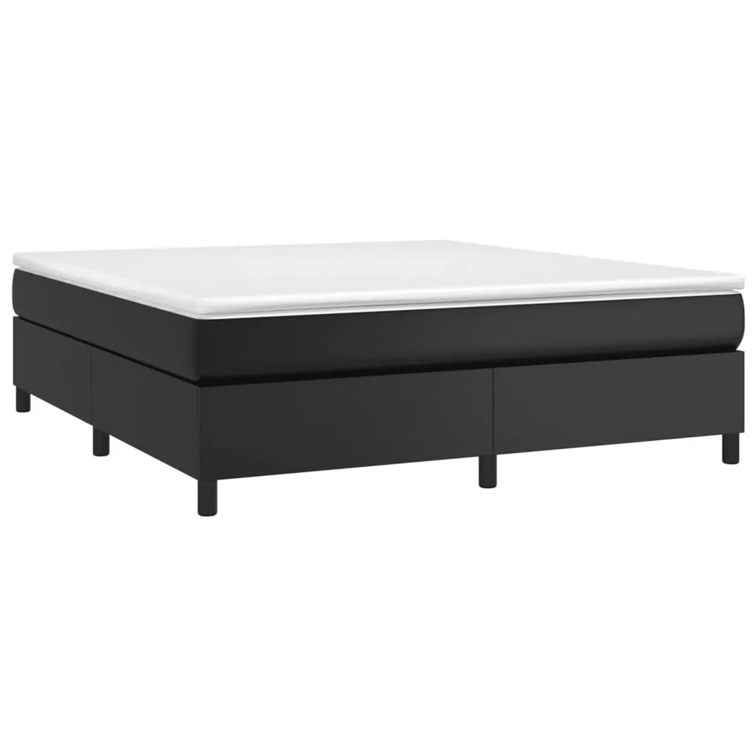 vidaXL Boxspringbett mit Matratze Schwarz 160x200 cm Kunstleder 3144614 günstig online kaufen