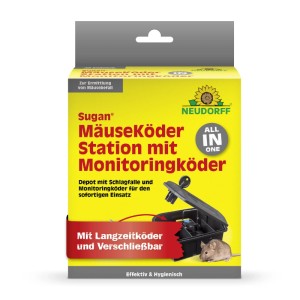 Neudorff Sugan Mäuse-Köderstation mit Monitoringköder, 1 Stück. Mausefalle zur Befallerkennung und Bekämpfung.