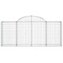 vidaXL Gabionen mit Hochbogen, 25er Set, 200x30x80/100cm, aus verzinktem Eisen.