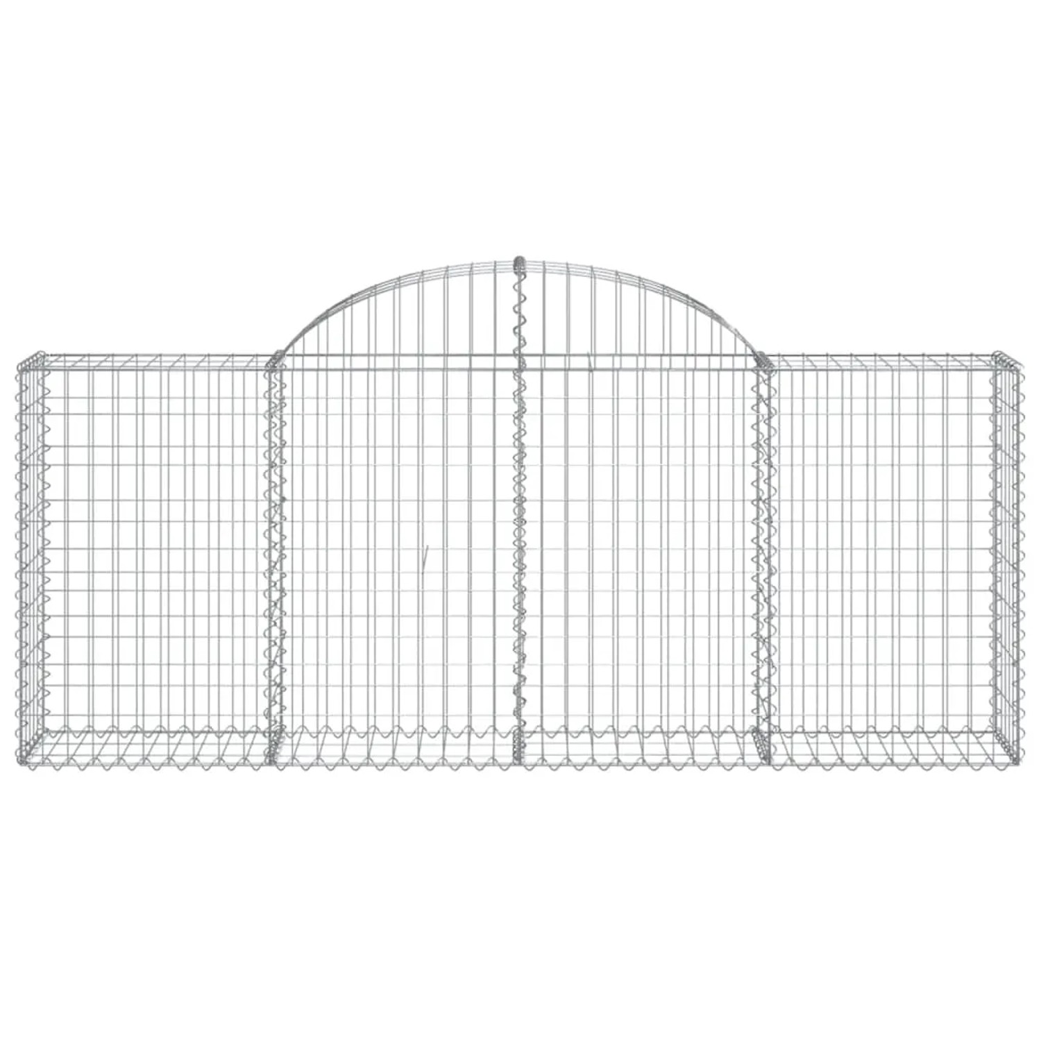 vidaXL Gabionen mit Hochbogen, 25er Set, 200x30x80/100cm, aus verzinktem Eisen.