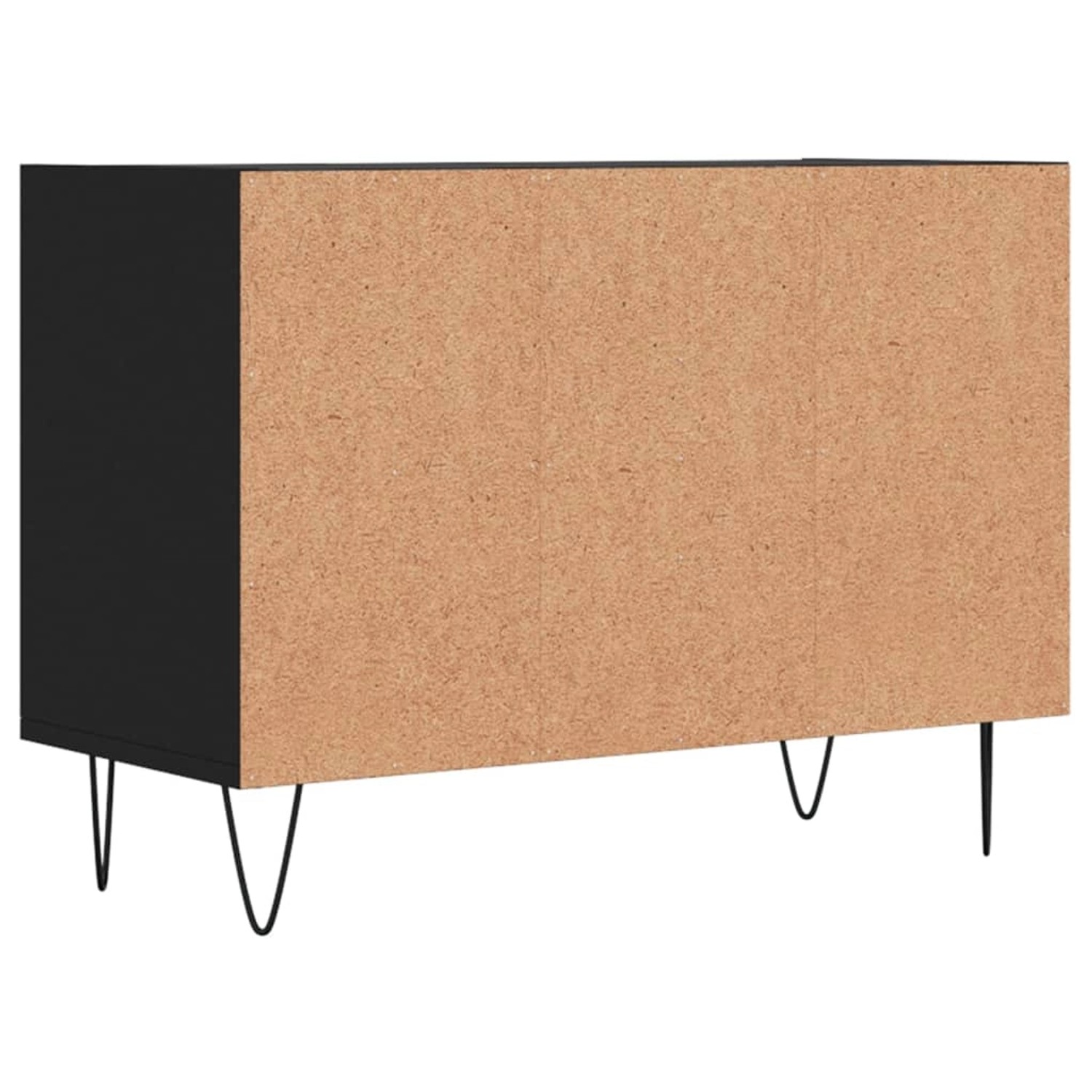 VidaXL TV-Schrank, schwarz, 69,5x30x50 cm, Holzwerkstoff mit Metallbeinen.