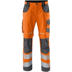 Kübler Workwear Arbeitshose Reflectiq PSA 2 in Warnorange/Anthrazit, gut sichtbar dank Reflexstreifen.