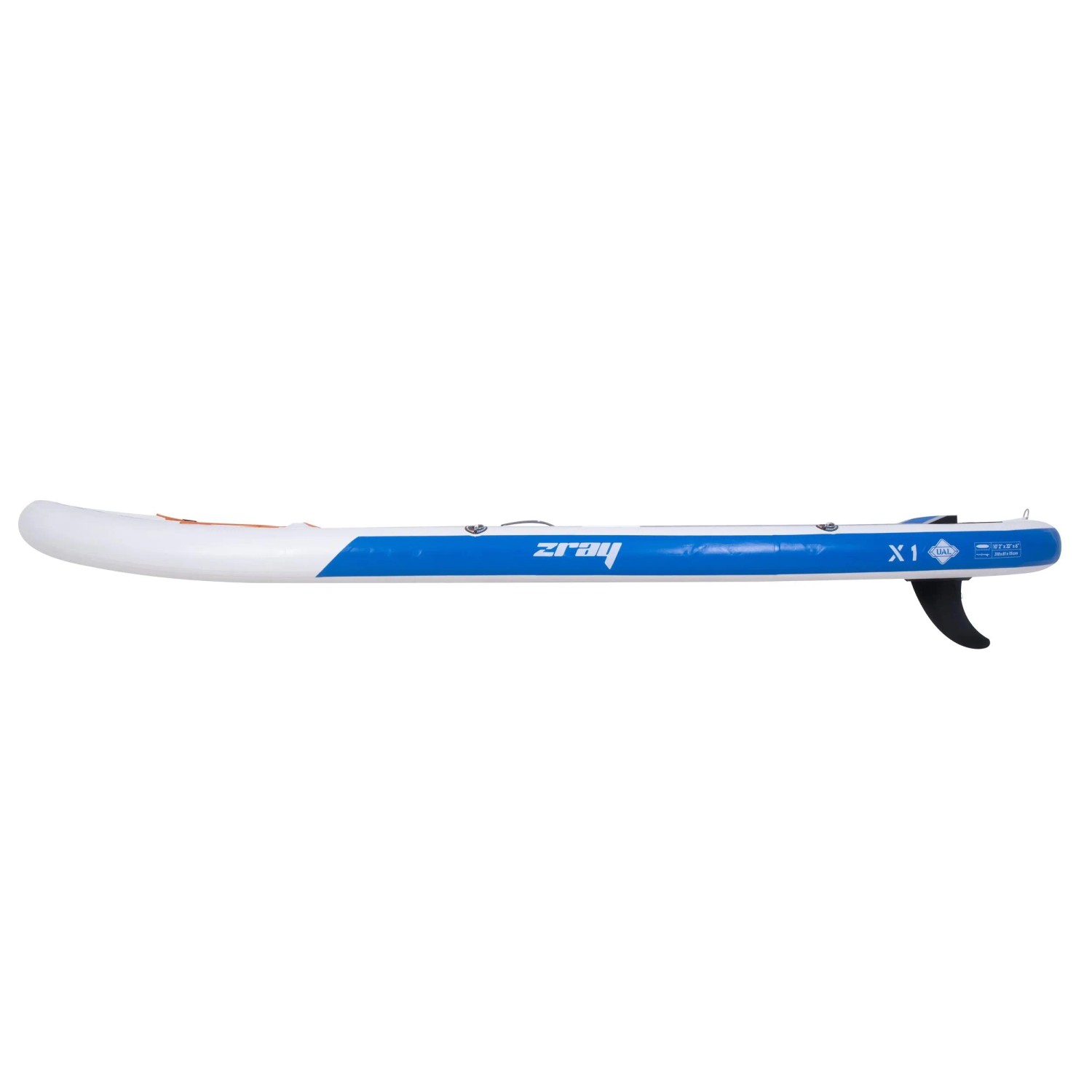 ZRAY X1 Stand Up Paddle Board, blau-weiß, mit Finne. Ideal für Wassersport.