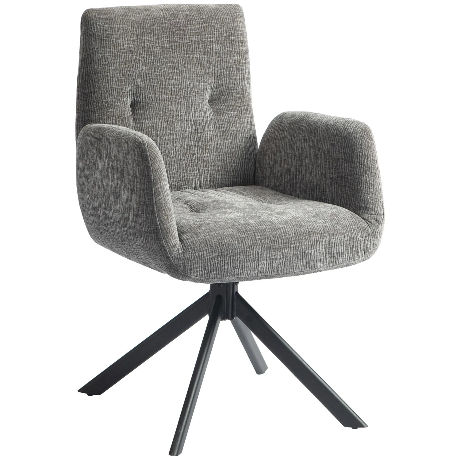 HOMCOM Sessel Drehbar Loungesessel mit Armlehne für Wohnzimmer Schlafzimmer Dunkelgrau