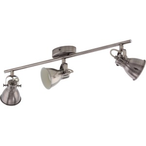 Dreiflammige Eglo LED-Lichtschiene Seras in Nickel-Matt für flexible Beleuchtung.