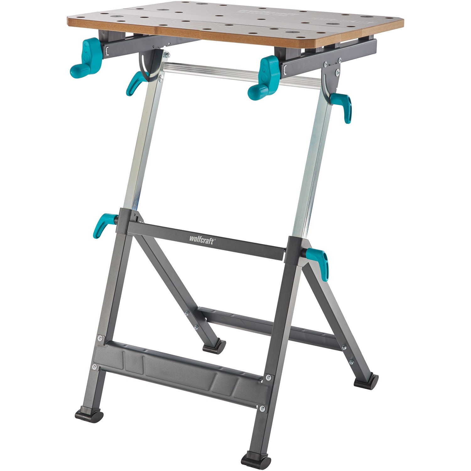 Wolfcraft Master 650 Ergo Werkbank: Höhenverstellbarer Spann- und Arbeitstisch mit Stahlrohrgestell.