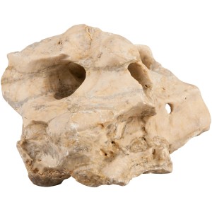 Beiger Sera Aquarien-Lochstein Rock Hole Stone S/M mit Löchern und glatter Oberfläche.