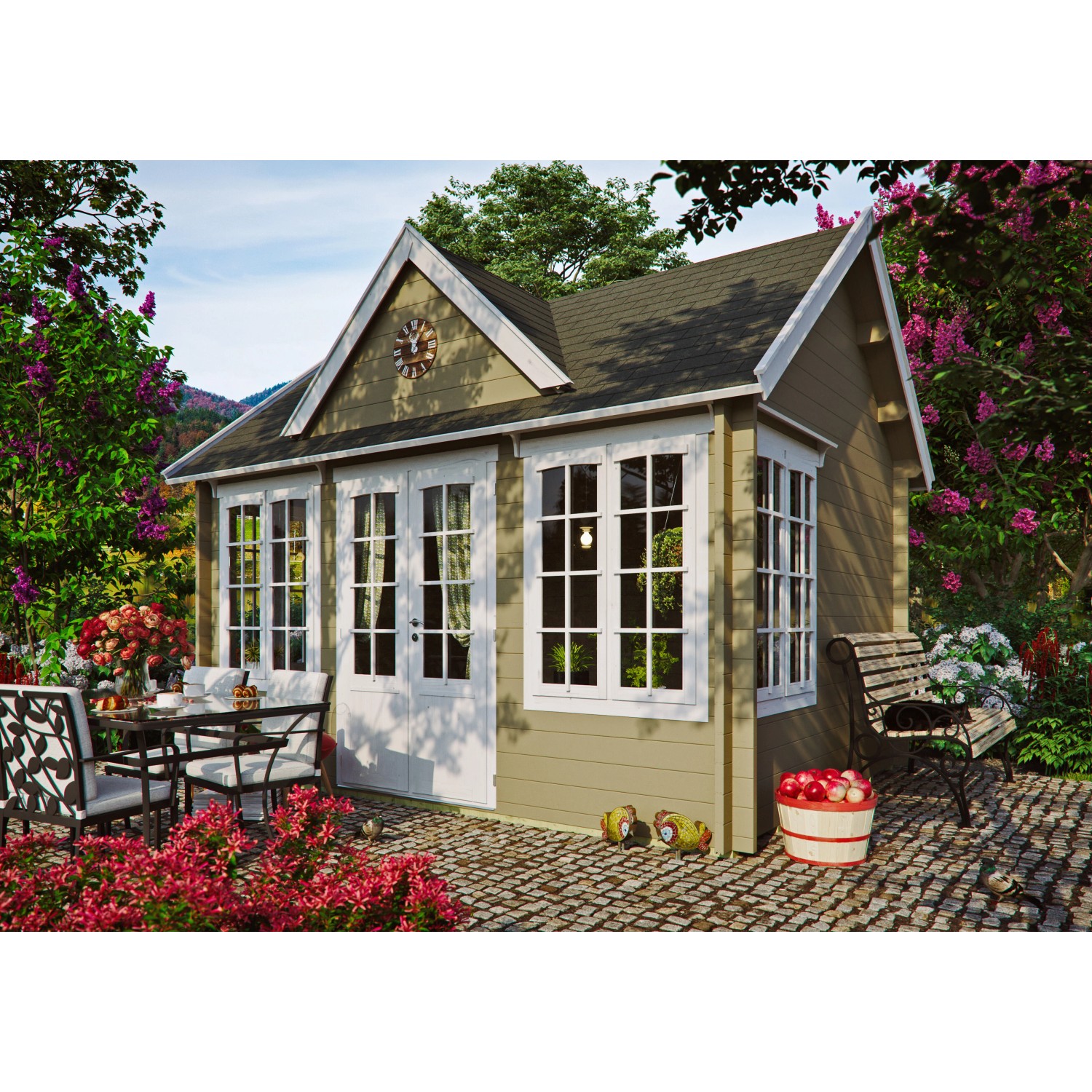 Fjordholz Gartenhaus Modell Teehaus Windsor 44 Farblos Imprägniert günstig online kaufen