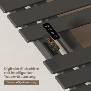 Emke Elektrischer Handtuchhalter 100×50cm Schwarz Flachbadheizkörper 320W LED Display WiFi APP Steuerung Timer