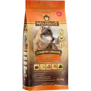 Wolfsblut Country Chicken Adult Trockenfutter, 12,5kg Sack. Hunde-Trockenfutter mit Huhn und Süßkartoffel.