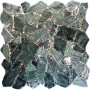 Mosaikmatte Polygonal Verde Guatemala, 30x30 cm, aus Naturstein für Wand und Boden.