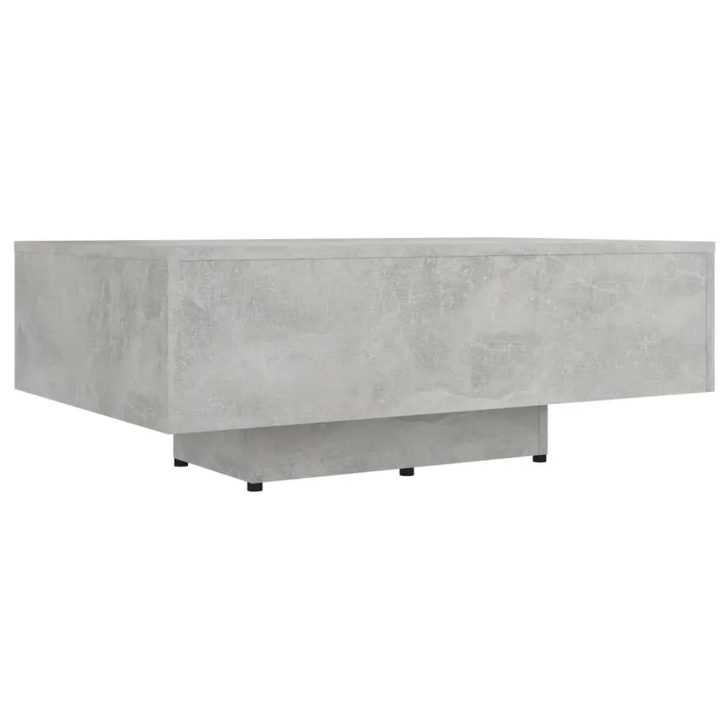 Moderner, betongrauer Couchtisch (85x55x31 cm) aus Holzwerkstoff für das Wohnzimmer.