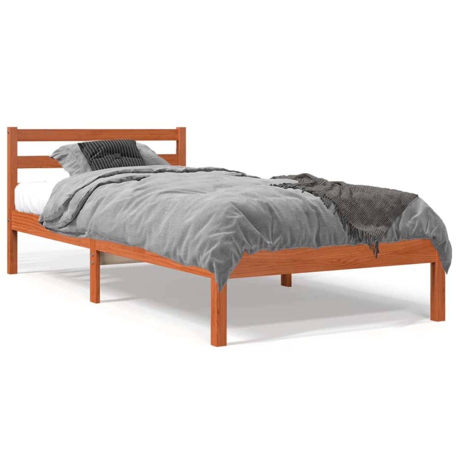 vidaXL Massivholzbett ohne Matratze Wachsbraun 100x200 Kiefernholz 844143 günstig online kaufen