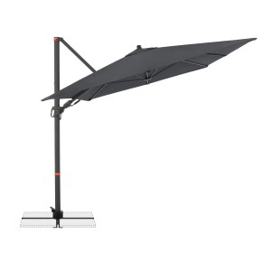 Anthrazitfarbener Doppler Ampelschirm MyZone 240x320 cm mit Kurbelmechanik.