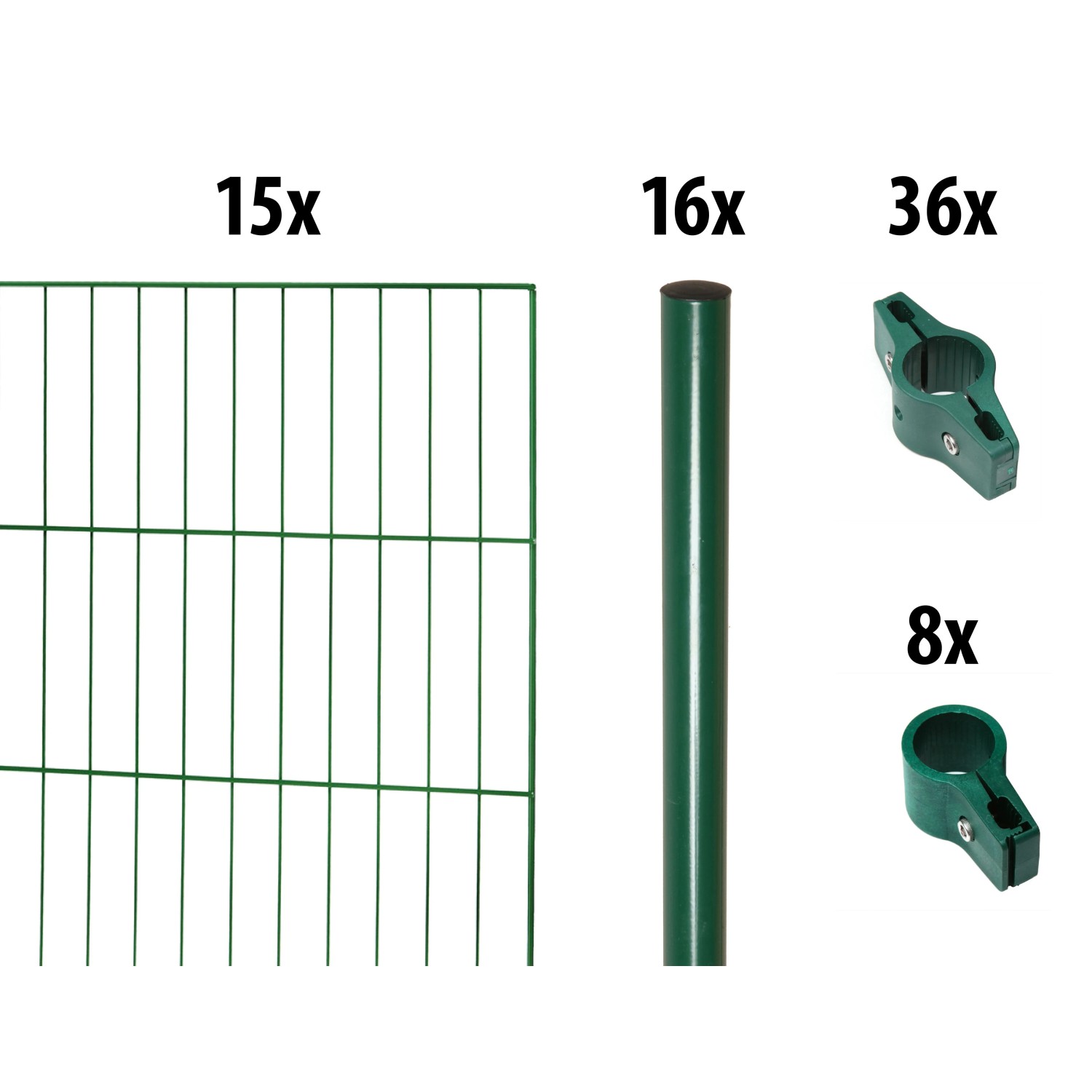 Floraworld Einstabmatten-Set 150 cm x 30 m x Ø 34 mm Moosgrün
