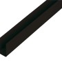 Schwarzes U-Profil aus Kunststoff, 10x18x1000 mm, für Schutz und Stabilität.