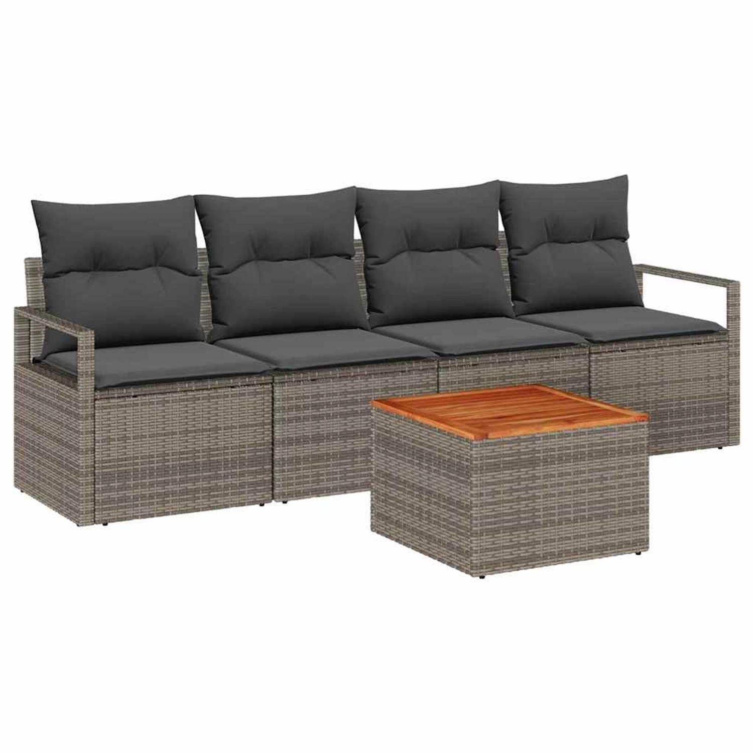 vidaXL Garten-Sofa-Set 5-Tlg Grau 3356305 günstig online kaufen
