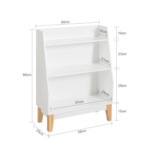 Weißes SoBuy Kinderregal mit 3 Fächern und Holzfüßen, ideal als Bücherregal oder Aufbewahrungsregal.