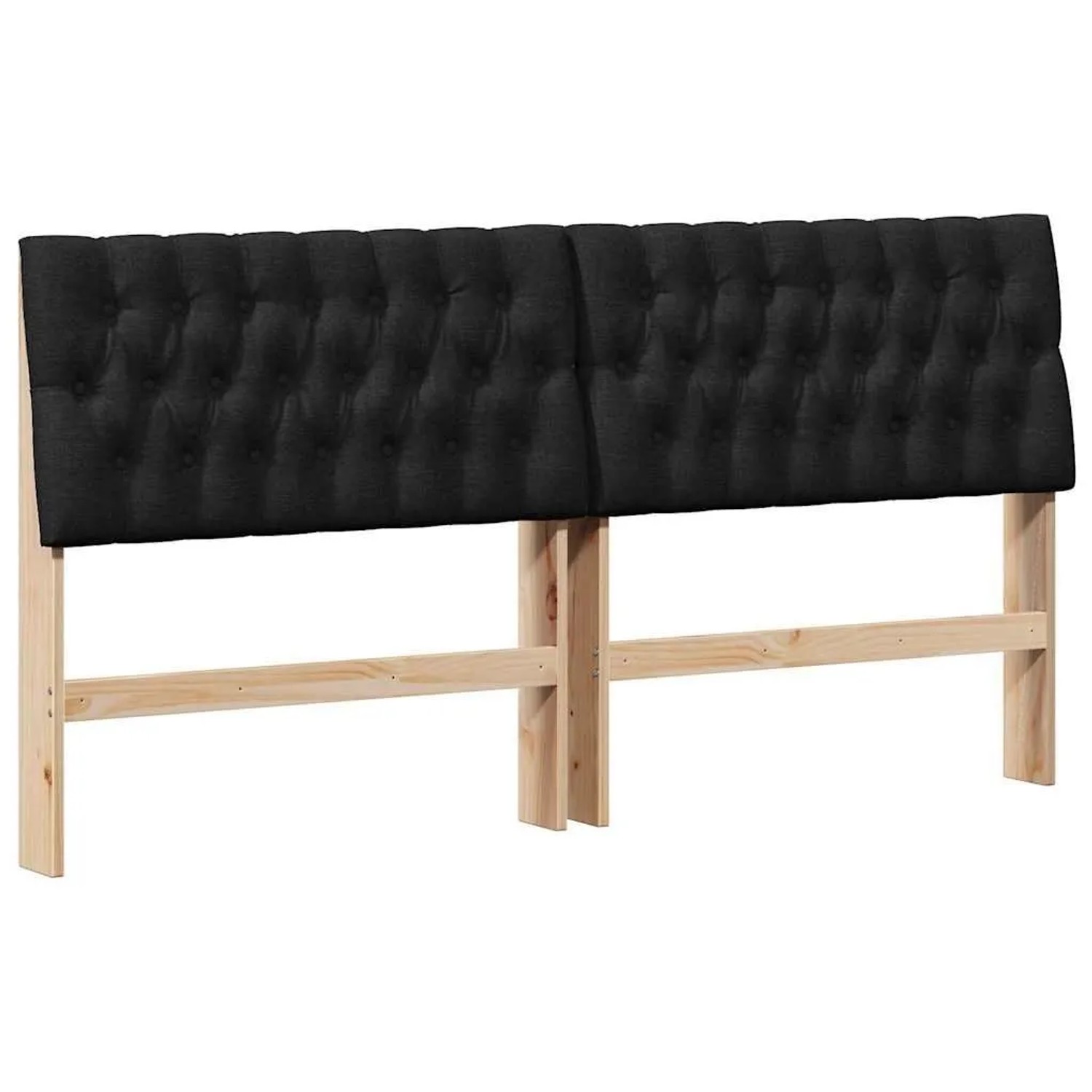 vidaXL Gepolstertes Kopfteil Schwarz 180 cm Massives Kiefernholz 879326