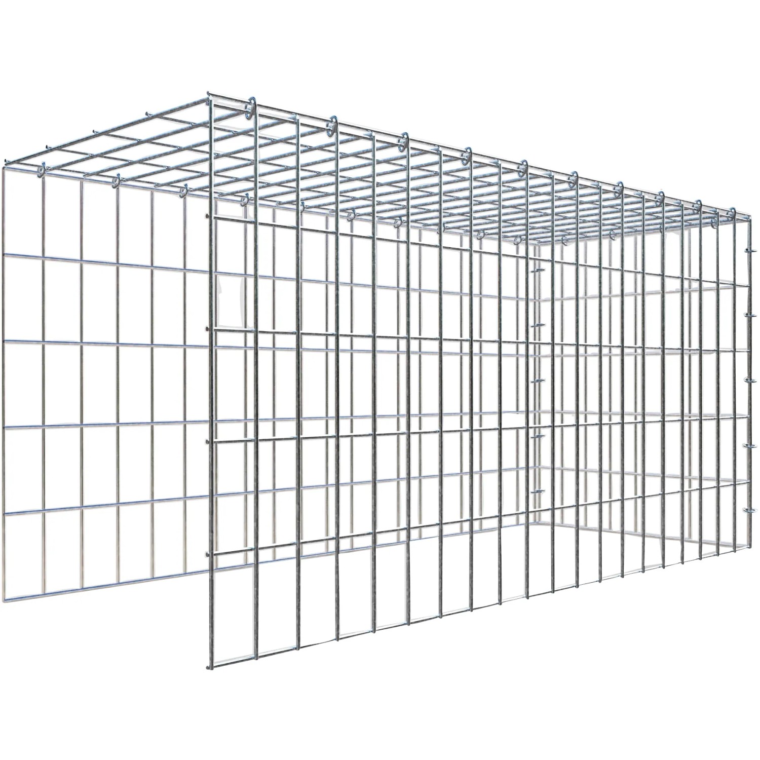 Gabiona C-Ring-Gabione-Anbaukorb Typ 4 50 x 100 x 40 cm Maschenw 5 x 10 cm