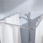 Kleine Wolke Duschstange, chromfarbig, U-Form mit Duschvorhang.