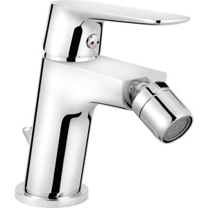 Glänzende Chrom Bidetarmatur BI-5110 von baliv mit Einhebelmischer und flexibler Mischdüse.