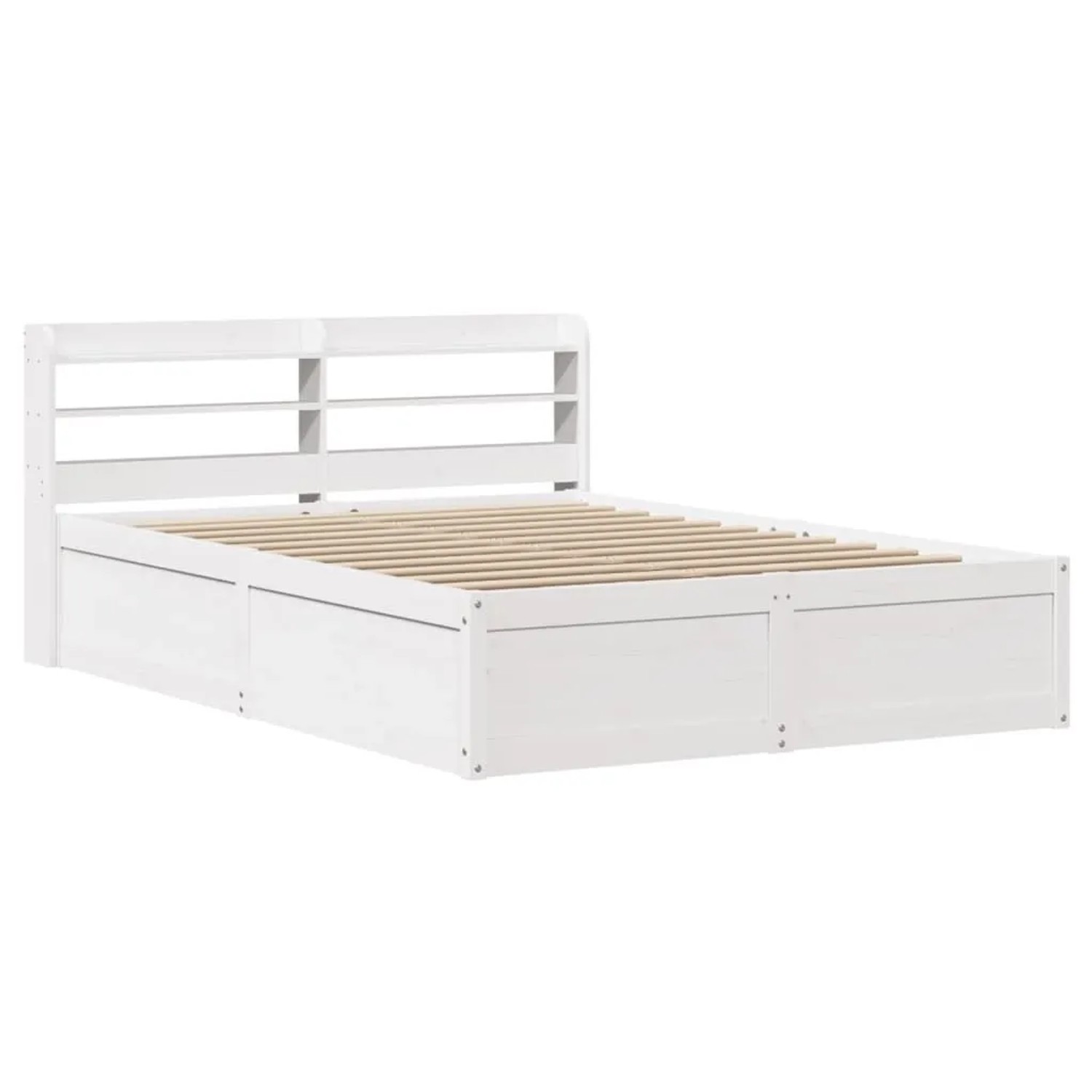 vidaXL Massivholzbett mit Kopfteil Weiß 140x200 cm Kiefer 3307084 günstig online kaufen
