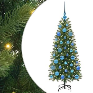 vidaXL Künstlicher Weihnachtsbaum mit 150 LEDs Grün 120 cm PE und PVC 3397335
