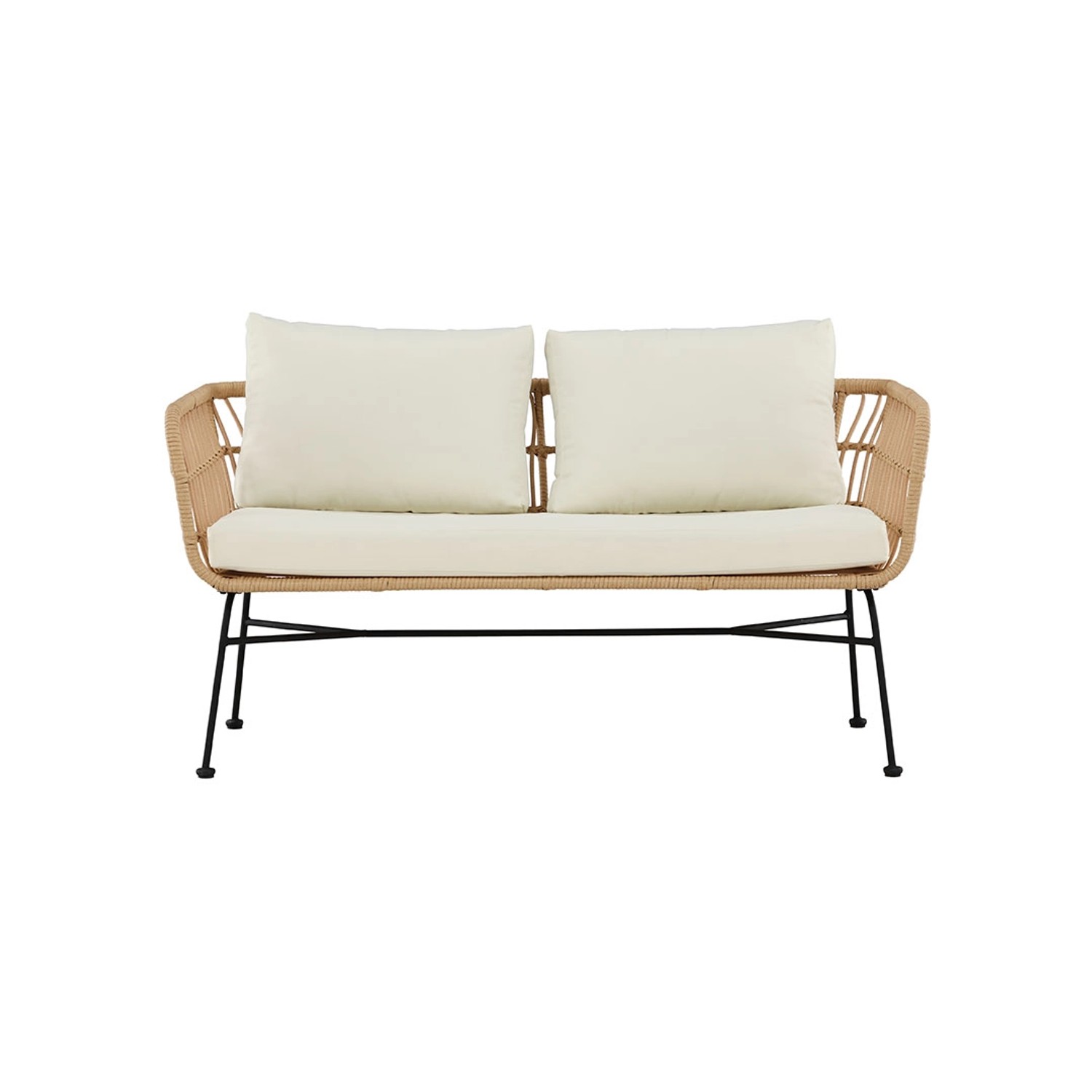 ebuy24 Isola Gartensofa 3 Personen Natur Sitzhöhe cm 37 Sitzbreite cm 125 S günstig online kaufen