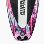 Suprfit Stand-Up Paddling Board Miami Mint. Nahaufnahme der Boardspitze mit mintgrünem Palmen-Design, Ventil, D-Ringen.