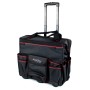 Mephisto Werkzeugtrolley Nova mit Schultergurt, aus strapazierfähigem, wasserdichtem Material in Schwarz mit roten Akzenten.