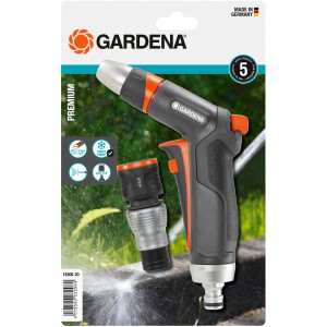 Gardena Premium Reinigungsspritzen-Set: Gartenspritze mit Wasserstopp für Reinigung und Bewässerung.