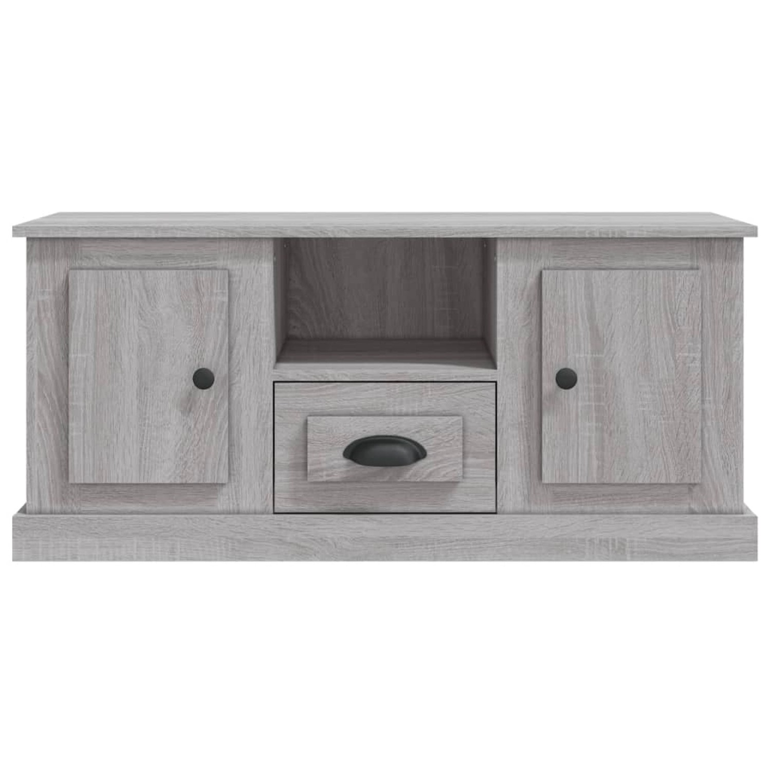 VidaXL TV-Schrank, Grau Sonoma, 100x35,5x45 cm, Holzwerkstoff mit Schublade und Fächern.