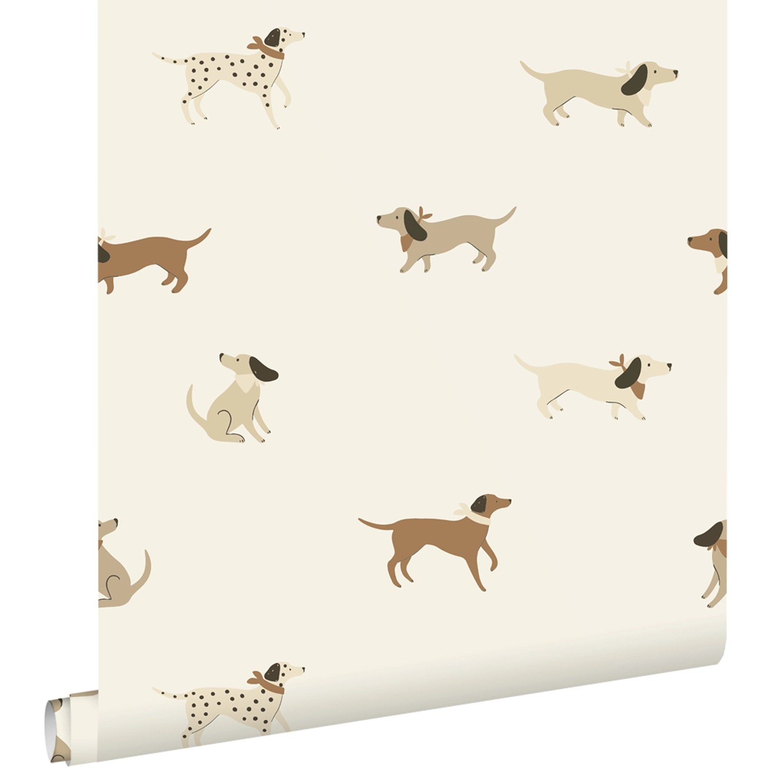 ESTAhome Tapete Hunde Weiß und Beige 50 x 900 cm günstig online kaufen