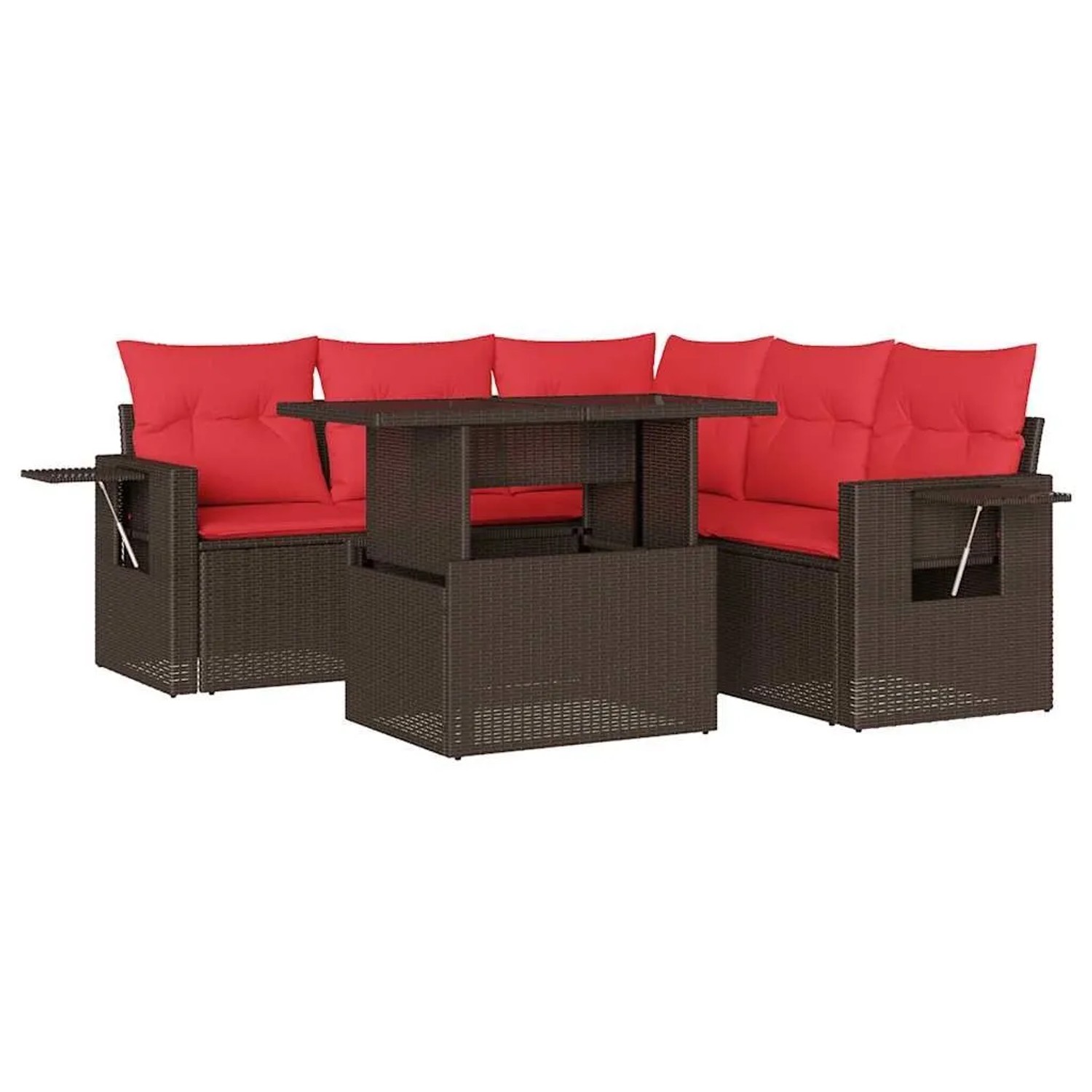 vidaXL 6-Tlg Gartensofa-Set mit Kissen Braun Polyrattan 3267904 günstig online kaufen